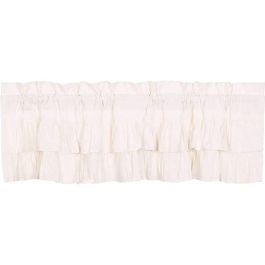 Simple Life Flax Antique White Ruffled Valance Curtain VHC Brands - The Fox Decor